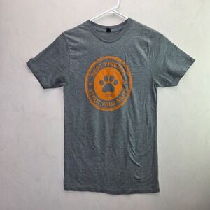 EI LO T Shirt Mens Small Gray Best Friends Strut Your Mutt 2018 Dog Paw Graphic